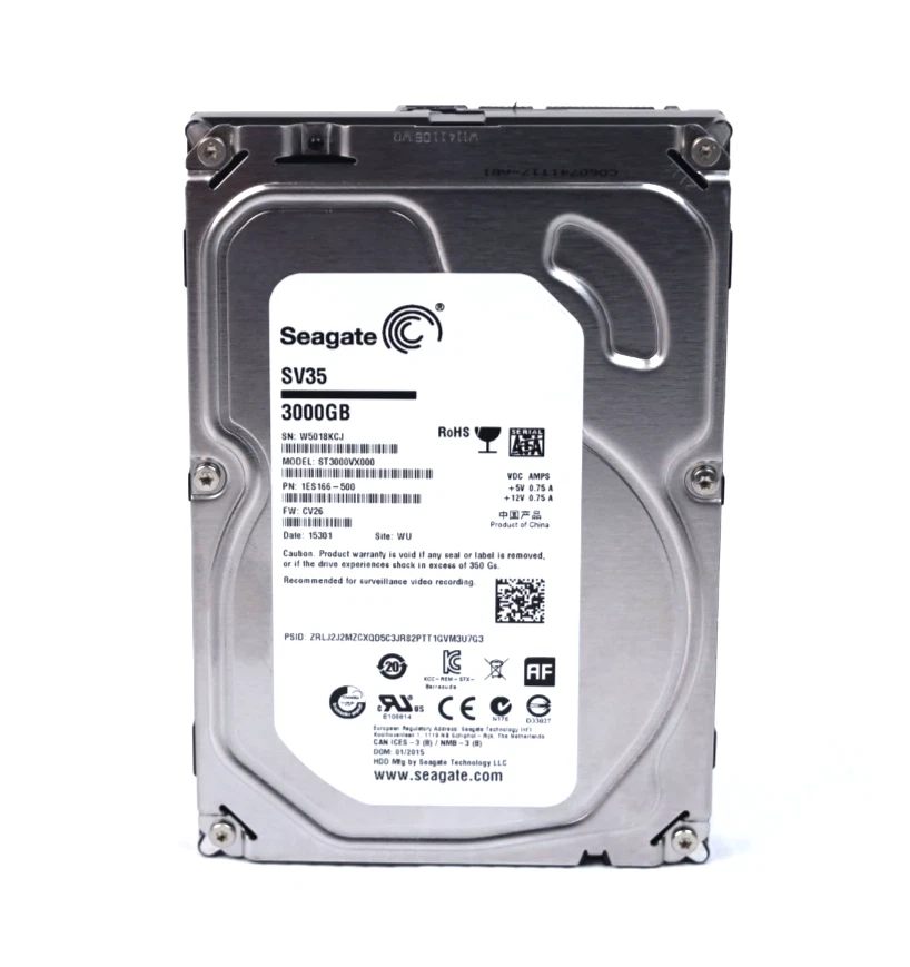 Seagate ST3000VX000 VS35 3.5" 3TB 7200RPM SATA III Surveillance Hard Drive r884 - Image 1 of 2