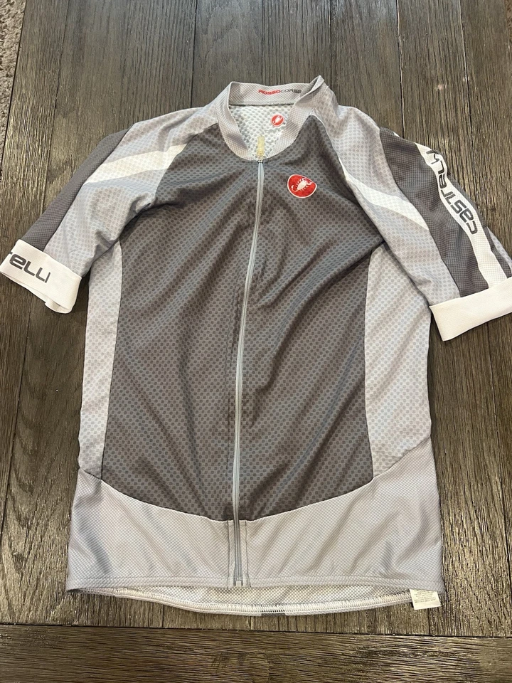 Jersey Castelli para hombre blanco gris talla grande $130 Foto 1 de 2