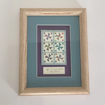 Mixed Media Art by Abby Robie, Titled “Pinwheel” Quilt design Polymer Clay OOAK - Image 1 of 4
