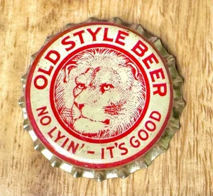 BIRRA VINTAGE OLD STYLE NO LYIN SEBEWAING MICH CORONA DI SUGHERO INUTILIZZATA CONDIZIONI 1938-1942 - Foto 1 di 3