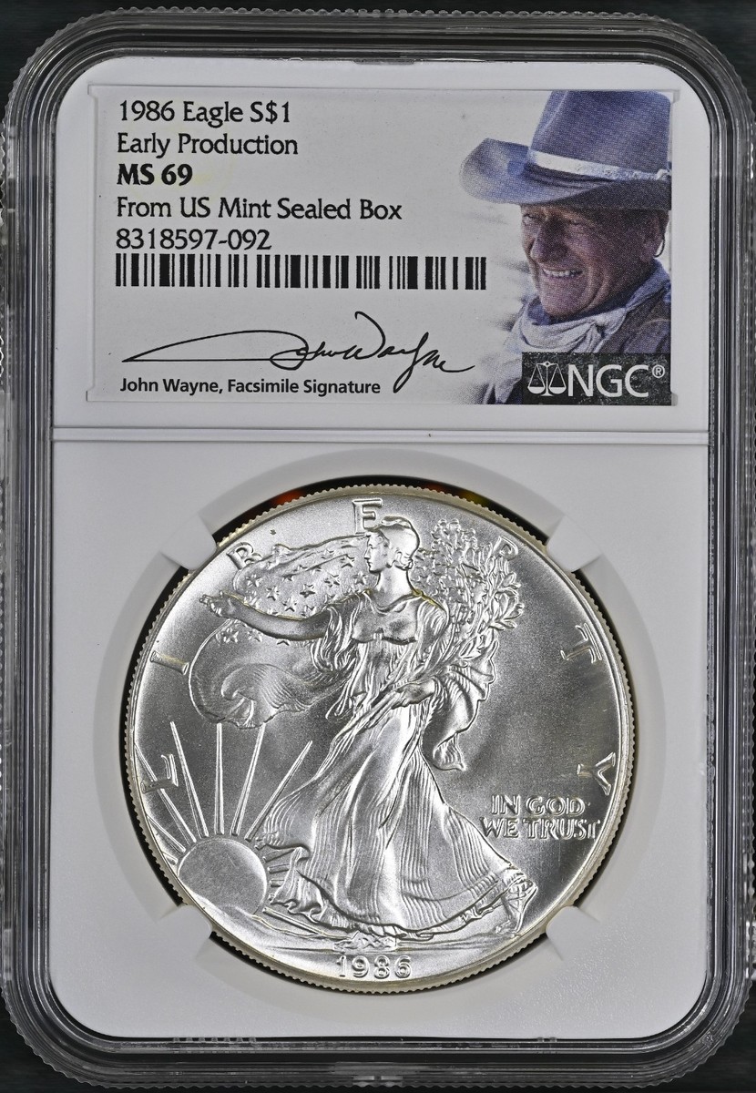 h*o様 1986 Silver Eagle MS 69 1986 Silver American Eagle MS 69 PCGS Signed Edmund Moy | eBay