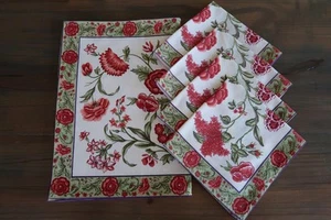 EXC 4 April Cornell Floral Napkins and 2 Placemats - Picture 1 of 9