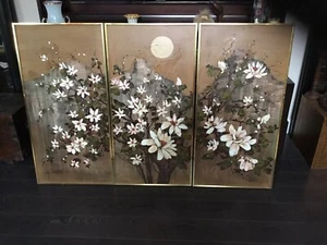 AUTHENTIC RARE 60/70’s TRIPTYCH PAINTING BY LEE REYNOLDS MUST SEE - Picture 1 of 12