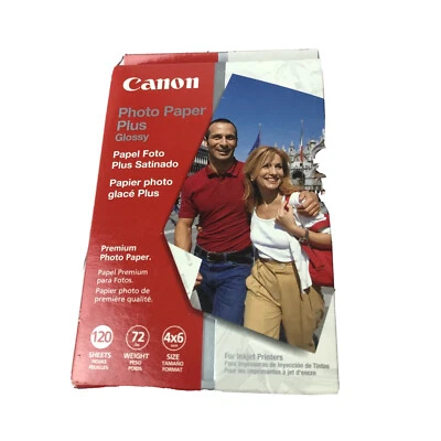 Canon 4 x 6 Inch Photo Paper Plus 120 Premium Glossy Sheets New Unopened Box - Image 1 of 2