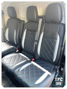 SEAT COVERS FOR FORD TRANSIT CUSTOM 2+1 FULL ECO LEATHER - Picture 1 of 7