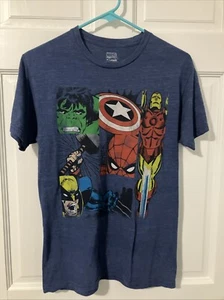 MARVEL Comics Avengers Hulk Captain America Thor Ironman Spiderman T-Shirt Small - Picture 1 of 3