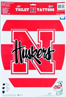 NCAA Officially Licensed-Nebraska Huskers-Toilet Tattoos/ Toilet Decal Elongated - Image 1 of 4