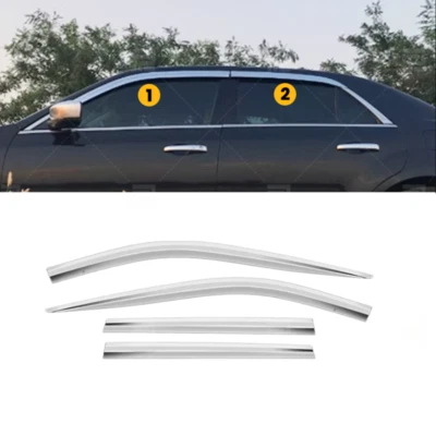 Window Visors Sun Rain Guards Deflectors Chrome For Chrysler 300C 2011-2022 2021 - Image 1 of 4