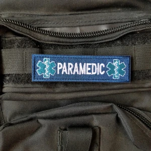 PARCHE DE GANCHO MILITAR PESTAÑA PARAMÉDICA EMT EMT EMS STAR of LIFE NAVYDARK - Imagen 1 de 5