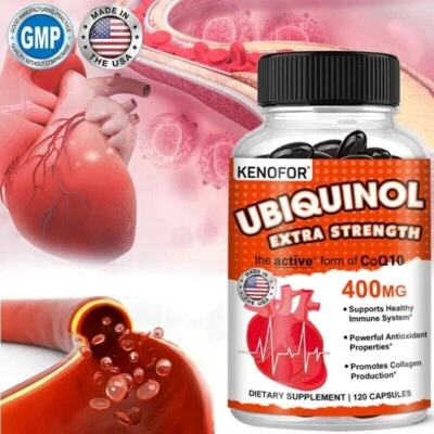 Ubiquinol 400 mg cápsulas blandas de máxima fuerza (coenzima Q10) - veganas - Imagen 1 de 4