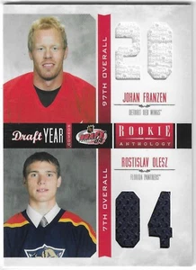 2011-12 NOVATO ANTHOLOGY JOHAN FRANZEN ROSTISLAV OLEZ CAMISETA DOBLE '04 DRAFT #28 - Imagen 1 de 2