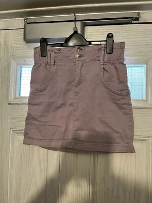 Bershka Ladies Lilac Denim Elasticated Waist Skirt Size 10 - Image 1 of 2