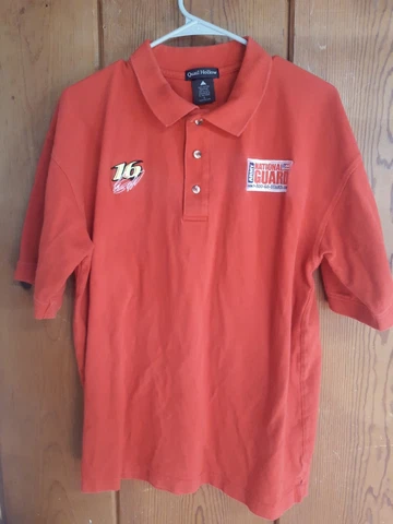 NASCAR Racing #16 Greg Biffle National Guard Polo Button Shirt Mens Size Large Cover