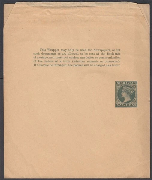 GIBRALTAR QV 5c ENVOLTURA DE PAPELERÍA POSTAL SIN USAR (ID:357/D63767) Foto 1 de 1