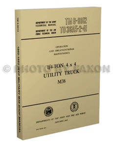 1950 1951 1952 Jeep M38 Repair Shop Manual 50 51 52 TM 9 8012 Maintenance Book - Picture 1 of 2