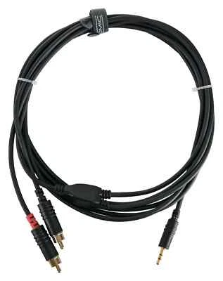 PRONOMIC Profi Y-Kabel mit 3,5mm Stereoklinke auf Cinch und 3m Länge für DJ und Studio