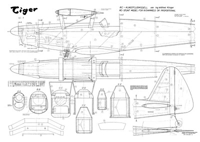WIK TIGER r/c SPORT BIPLANE model plan - Image 1 of 3