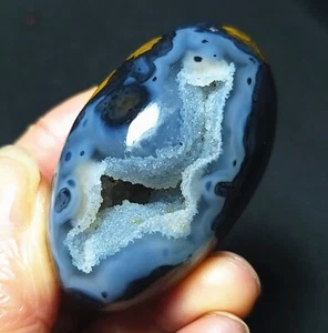 TOP 61.2G Natural Polishing Gobi Agate Eyes Agate Crystal Geode Healing BA4295 - Picture 1 of 16