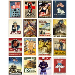 World War 2 Military Recruitment War Bond Unframed A4 Wall Art Print 16 Pack - Picture 1 of 7