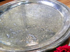 Concord International Silver Co 11 in round detailed plate #6470 - Picture 1 of 3