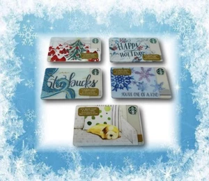 Starbucks Christmas Assorted Cards 15 Cards Plastic 2016 0 Value You Get 3 Each - Picture 1 of 7