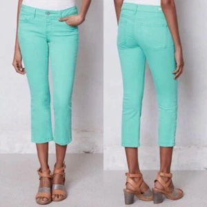 Anthropologie Sz 27 Pilcro & the Letterpress Stet Capris Pants Jeans Aqua Green - Picture 1 of 7
