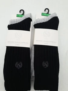 Men's Marks And Spencer Cotton Rich Black/grey Socks Uk 9-12 NWT - Picture 1 of 8