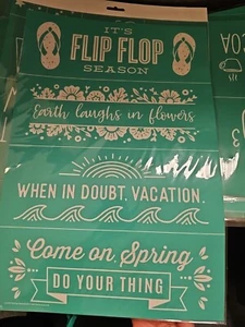New Chalk Couture Transfer Stencil Size C     Flip Flop Vacation Spring Flowers - Picture 1 of 3