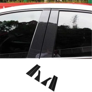 For Hyundai Sonata 20-23 Carbon Fiber PC Exterior Window BC Pillar Post Trim 6X - Picture 1 of 8