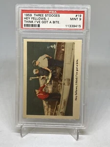 1959 The 3 Three Stooges #19  Moe Larry Curly I Think I Got A Bite PSA 9 POP 44 - Picture 1 of 6