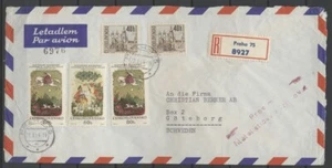 No: 62433 - CHECOSLOVAQUIA - ¡UNA ANTIGUA CUBIERTA DE CORREO AÉREO REGISTRADO A SUECIA!¡! - Imagen 1 de 1