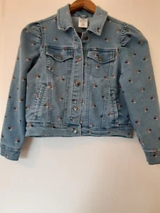 Disney Minnie Mouse All Over Print Denim Jacket Girls Size 9/10 - Picture 1 of 3