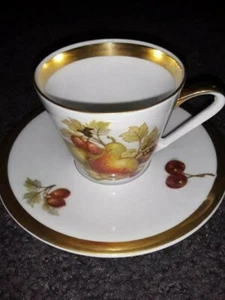 JAEGER PMR BAVARIA GOLDEN CROWN E&R HARVEST Tea Coffee Expresso Cup and saucer - Picture 1 of 3