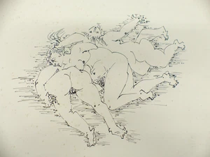 Erotisches Blatt 3 Frauen Pascin Jules unsigniert - Picture 1 of 2