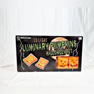 Vintage Kmart 20 Light Blow Mold Luminary Pumpkins Halloween Set Lights - Picture 1 of 3