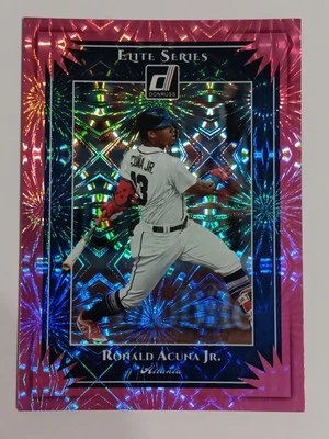 2019 Donruss Elite Series Pink Firework #ES1 Ronald Acuna Jr. - Image 1 of 2