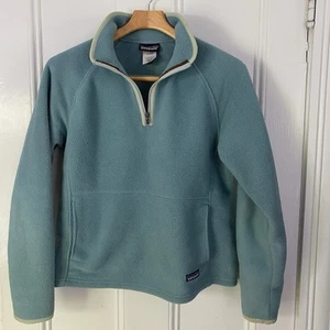 Patagonia Synchilla Fleece Pullover 1/4 Zip Jacke Tasche Aqua Grün Damen M - Bild 1 von 11
