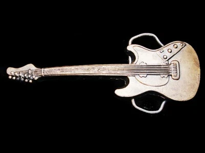 LK11107 COOL VINTAGE 1985 CUT-OUT ***ELECTRIC GUITAR*** MUSIC BELT BUCKLE - Image 1 of 2