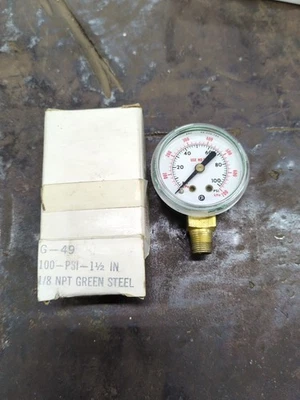 Continental Precision Instruments Pressure Gauge G-49 100psi 1-1/2" Dia 1/8 NPT  - Image 1 of 4