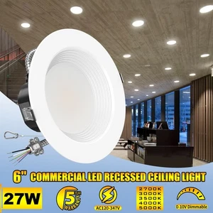 27W 6" LED Recessed Ceiling Light Commmercial Retrofit Downlight Adjustable CCT - Picture 1 of 13