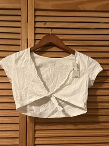 NWT The Children's Place Girls White Tie-Up Accented Short-Sleeve Shrug; M (7-8) - Picture 1 of 8