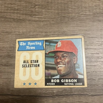 1968 Topps - Bob Gibson - All Star - Cardinals #378  - Imagem 1 de 4