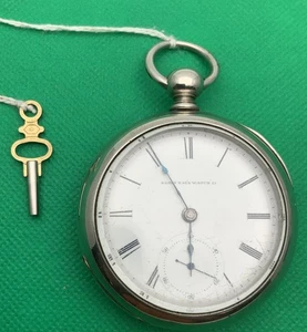 Elgin National Watch Co. Taschenuhr mit Silveroid Gehäuse mit Schlüssel - Bild 1 von 18