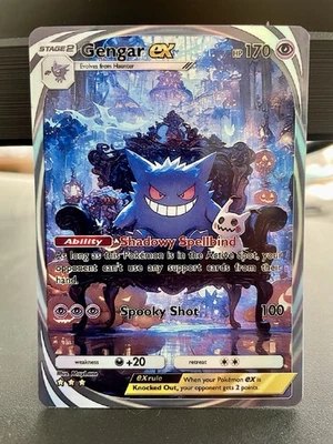Fan Art Pokemon TCG Custom Pocket Style Gengar EX Holo Immersive Rare - Image 1 of 3