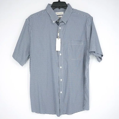 Roundtree & Yorke Gold Label Short Sleeve Shirt XL SLIM FIT Blue White Check NWT - Image 1 of 4
