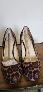 Jessica Simpson “JS-Cash” Leopard Print Wedge Sandals - Picture 1 of 11