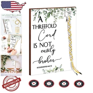 Meaningful Wedding Unity Sign - 13.4x9.5 Threefold Cord Décor for Couples - Picture 1 of 9