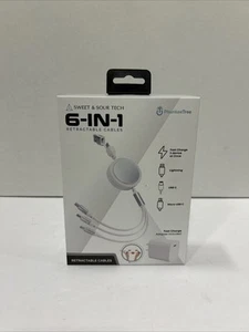 NEU WEISS 6-in-1 einziehbares Kabel SWEET SOUR TECH MIT SCHNELLLADEADAPTER - Bild 1 von 7