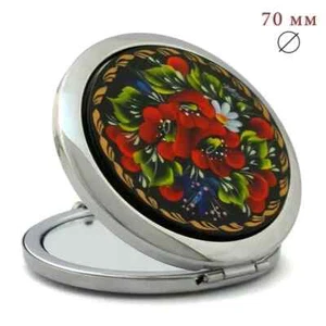 Pocket mirror with Petrykivka painting - Picture 1 of 3