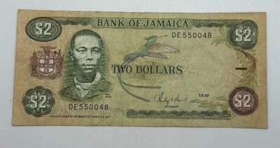1987 Bank of Jamaica $2 Bank Note Featuring PAUL BOGLE - Image 1 of 4